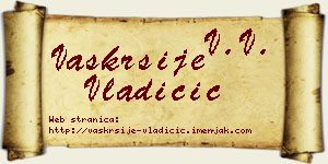 Vaskrsije Vladičić vizit kartica